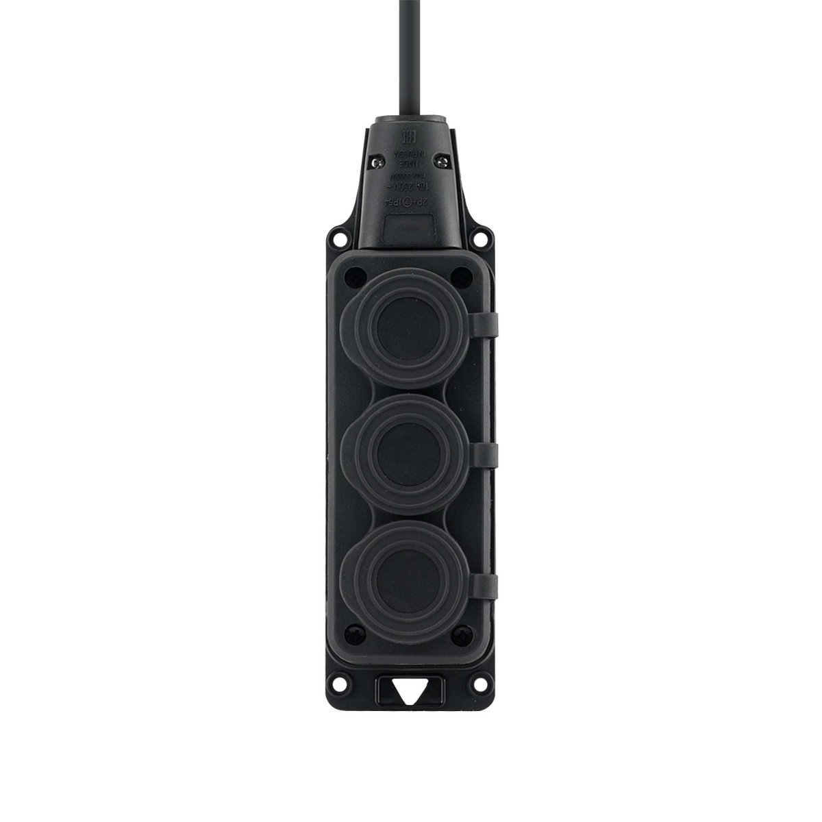 Удлинитель-шнур колодка с крышк. 3гн IP44 CADENA MID 10м сз КГТТ 3*2,5 25А черный