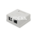 Компьютерная розетка RJ-45 CAT.5e, 2-портовая, CADENA