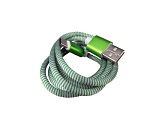 Дата-кабель CADENA USB Type-C – USB2.0, 1м, зеленый, WS020